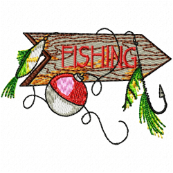 Fish Hook Embroidery Design 7
